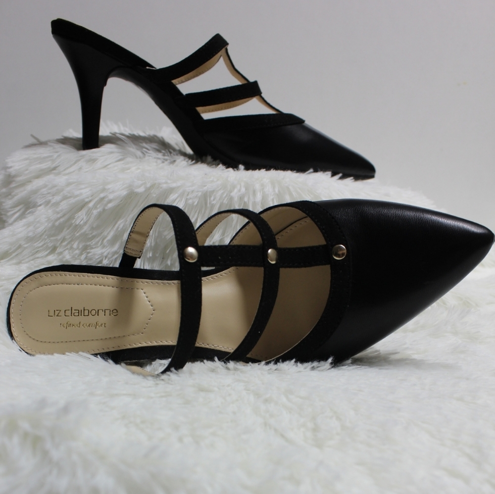 Offer! LIZ CLAIBORNE ~ pull on pointed toe heel pumps